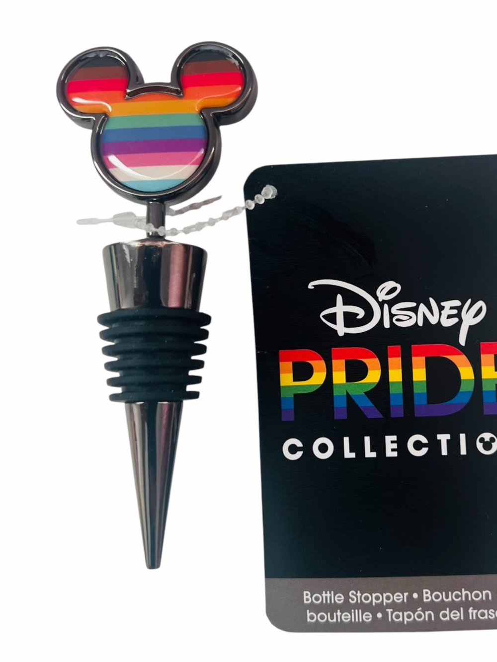 Disney Rainbow Stripe Mickey Wine Bottle Stopper